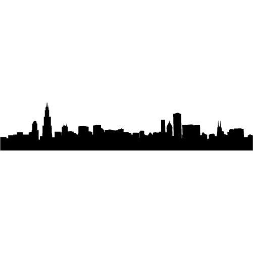 Chicago Skyline Silhouette MEDIUM Vinyl Wall Decal by wallstickz