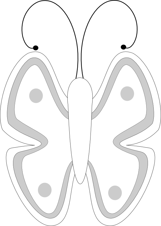 Butterfly 56 Black White Line Art Drawing Scalable Vector Graphics ...