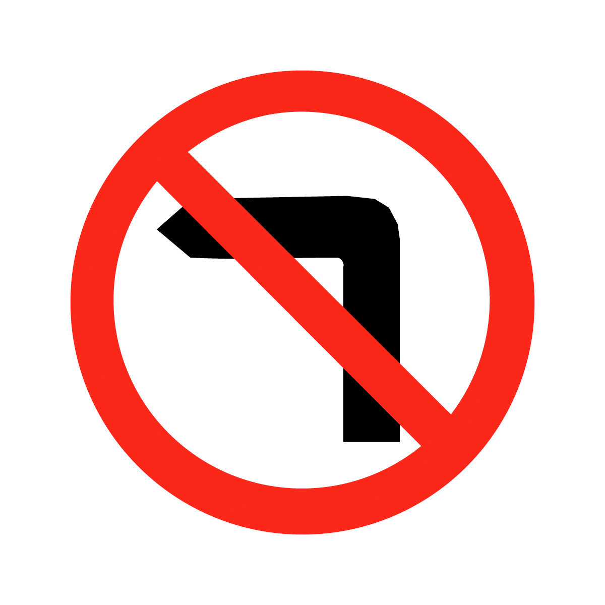 No Left Turn Safety Sign - Traffic Sign from BiGDUG UK