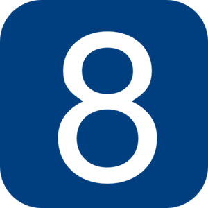 Blue, Rounded, Square With Number 8 clip art - vector clip art ...