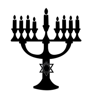 Menorah Clipart Image - Silhouette of a Menorah for Chanukah