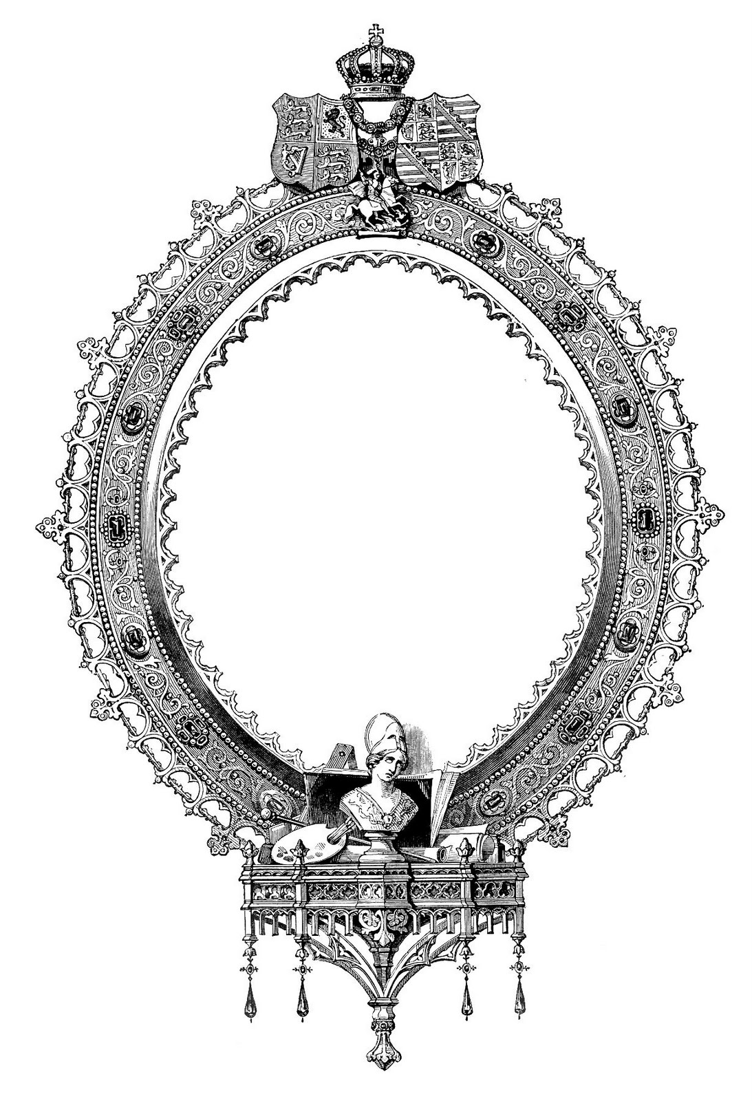 Antique Clip Art - Ornate Engraved Frame - The Graphics Fairy