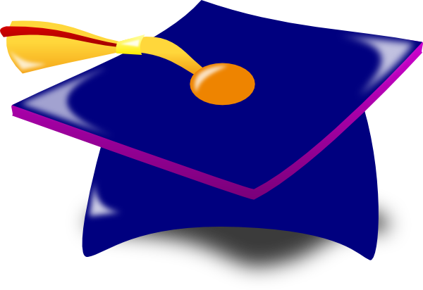 Graduate Cap Blue clip art - vector clip art online, royalty free ...