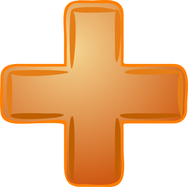 Orange Plus Sign clip art - vector clip art online, royalty free ...