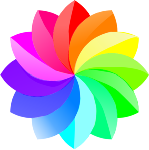 Shaded Rainbow Flower clip art - vector clip art online, royalty ...