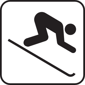 Ice Skiing Map Sign clip art - vector clip art online, royalty ...