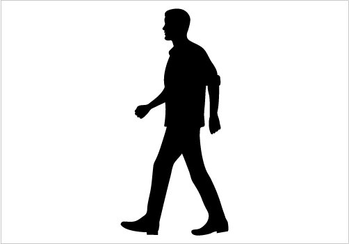 Person walking silhouette clipart