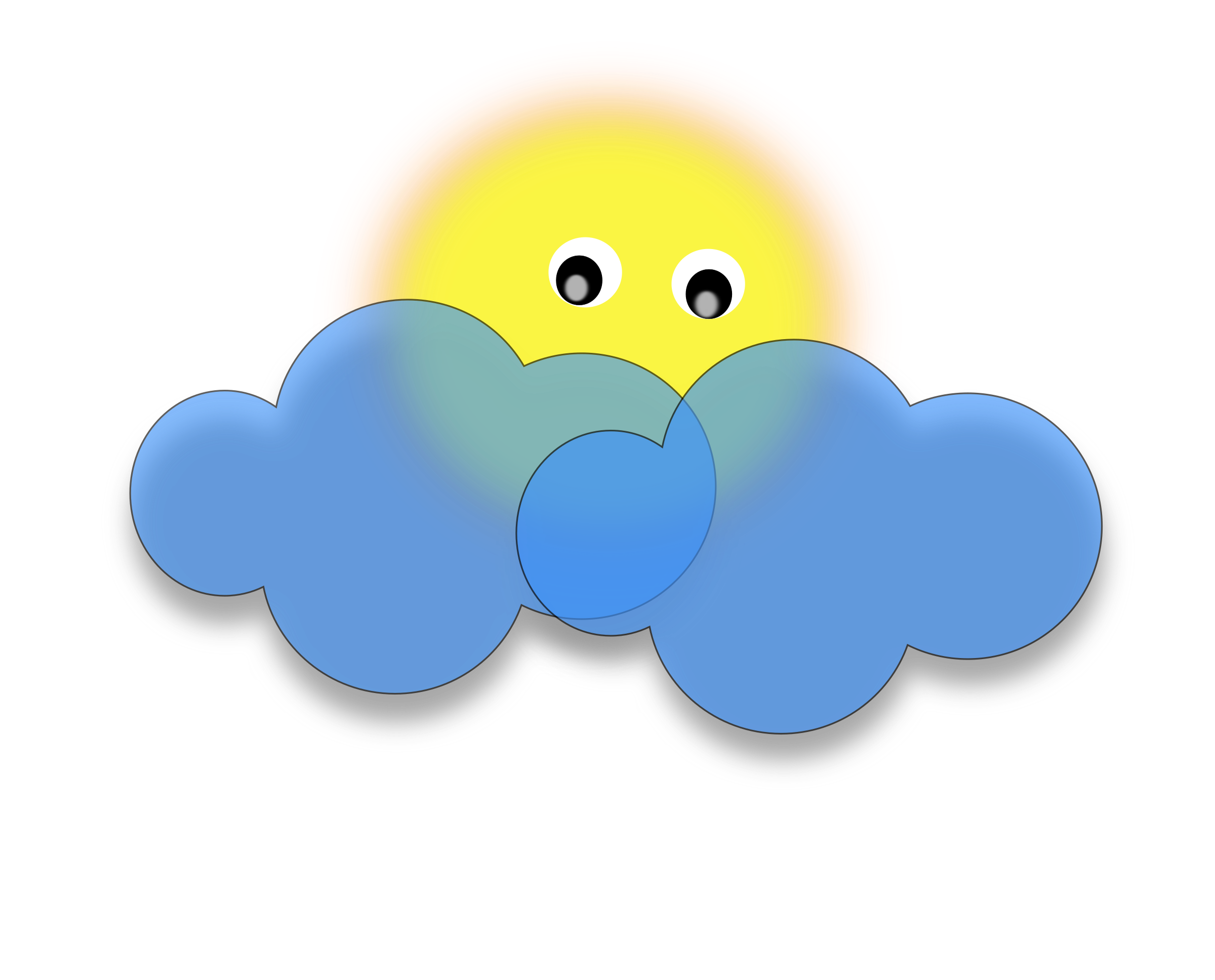Sun Behind a Cloud Clip Art – Clipart Free Download