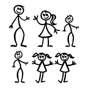 Family clipart 6 stick people