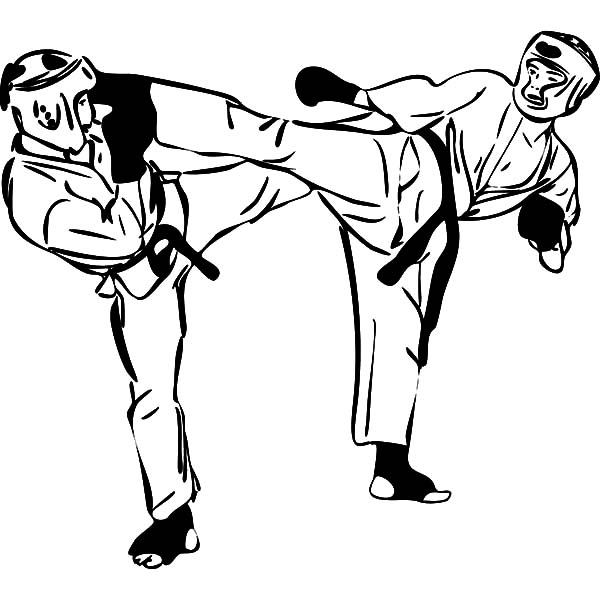 Karate Fighting Championship Coloring Pages : Batch Coloring