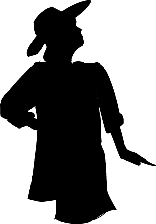 Female silhouette clipart of black