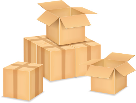 Box Container White Blank Cardboard Box Clip Art, Vector Images ...