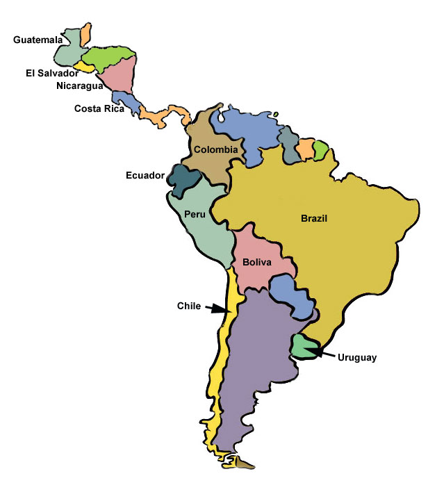 Labeled South America Map - ClipArt Best