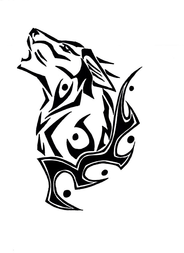 Tribal Wolf Howl by SilverWolf7444 on DeviantArt