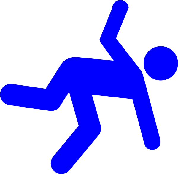 Blue Fallen Man Clip Art - vector clip art online ...
