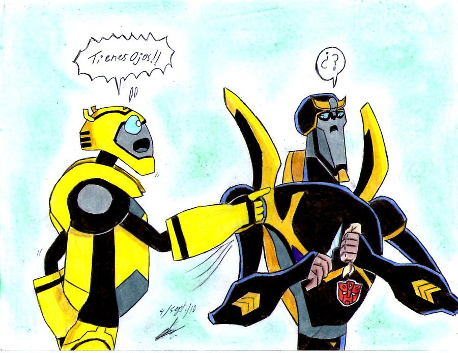 Prowl and Bumblebee animated 2