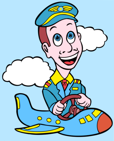 Drawing Of The Funny Pilot Clip Art, Vector Images & Illustrations ...
