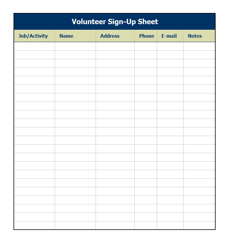 40 Sign Up Sheet / Sign In Sheet Templates (Word & Excel)