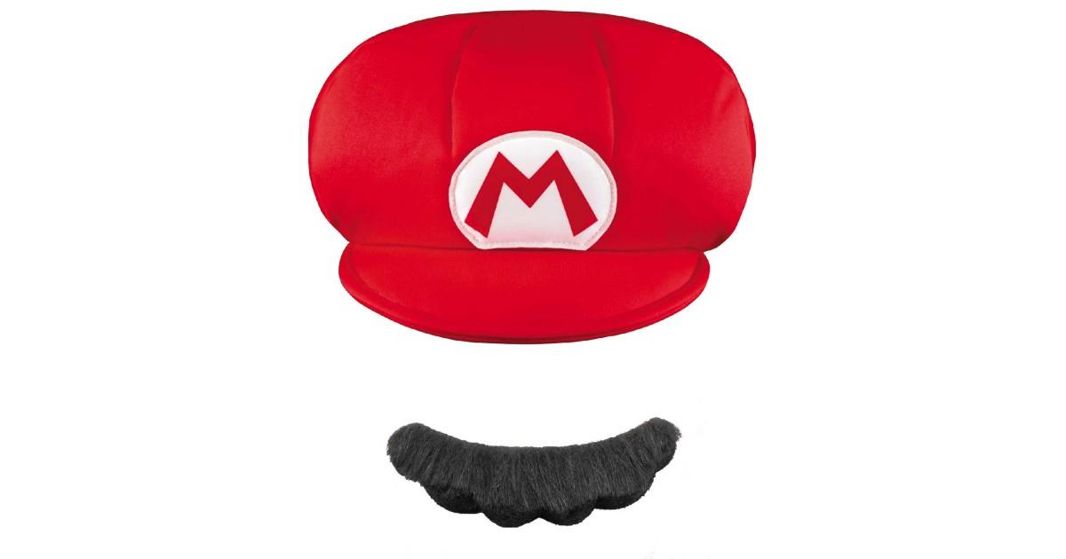 Super Mario Brothers Mario Kids Hat &amp; Mustache | BuyCostumes.com