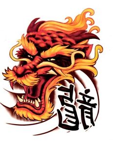 CHINESE DRAGON HEAD SYMBOLS â?­ TEMPORARY TATTOO â?­ MADE IN USA ...