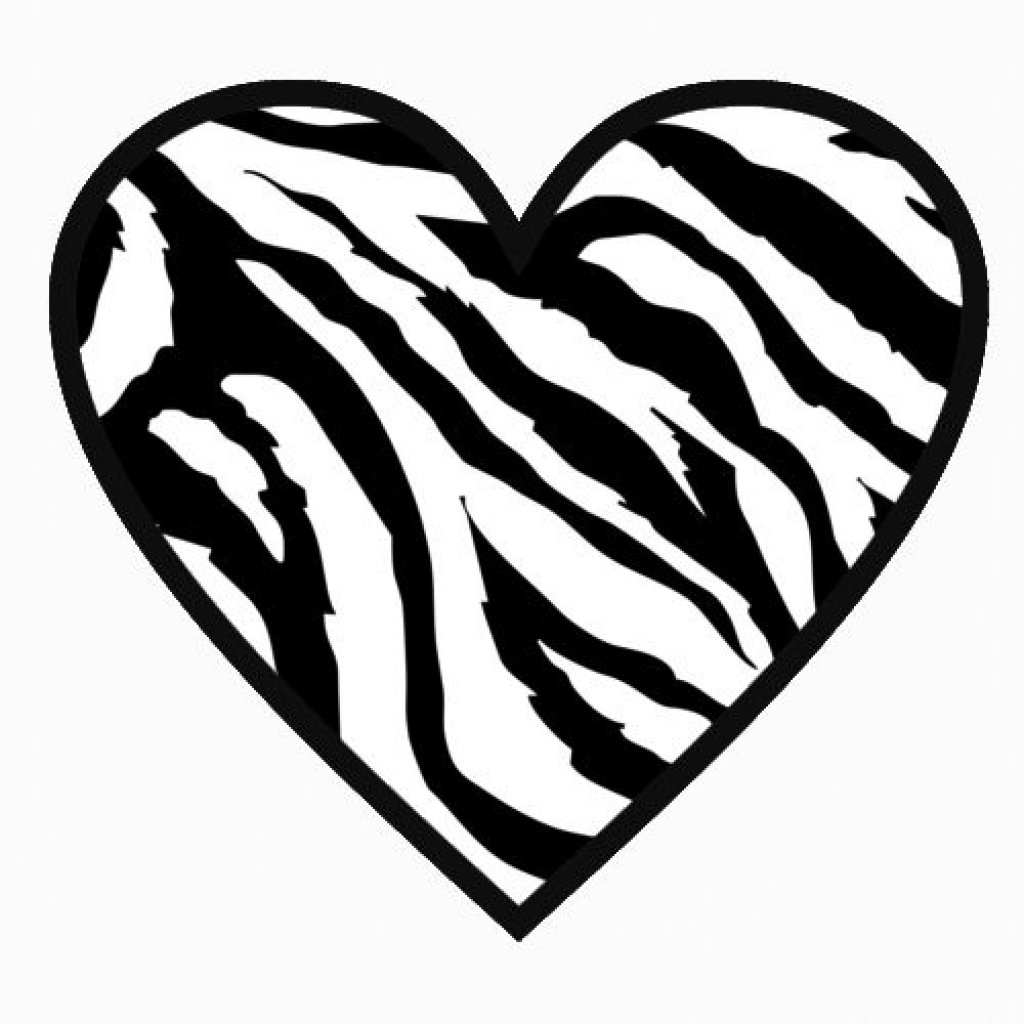 Zebra heart clipart
