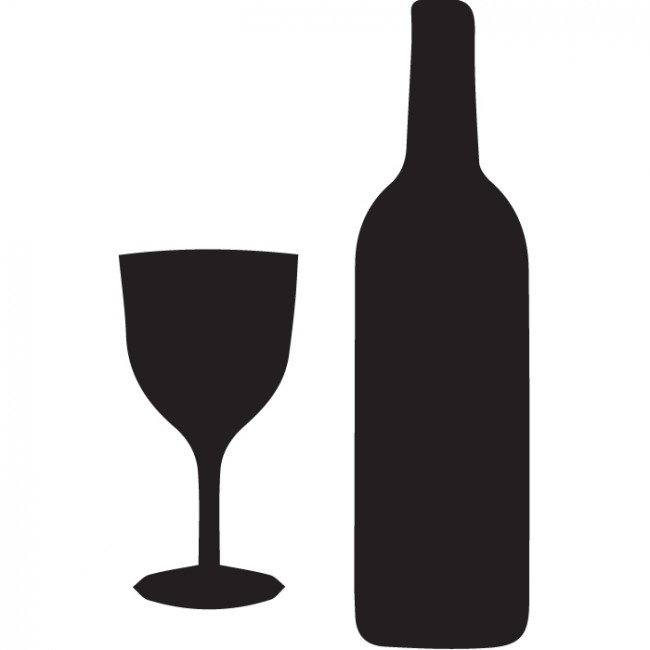 Wine Bottle and Glass Silhouette Wall Sticker Creative Multi Pack ...