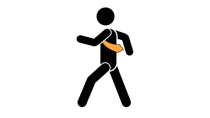 Walking Man Silhouette. Designation As A Man Walking On The Road ...