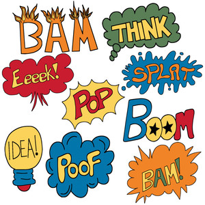 Comic book superhero clipart