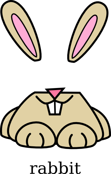 Bunny feet and head clipart