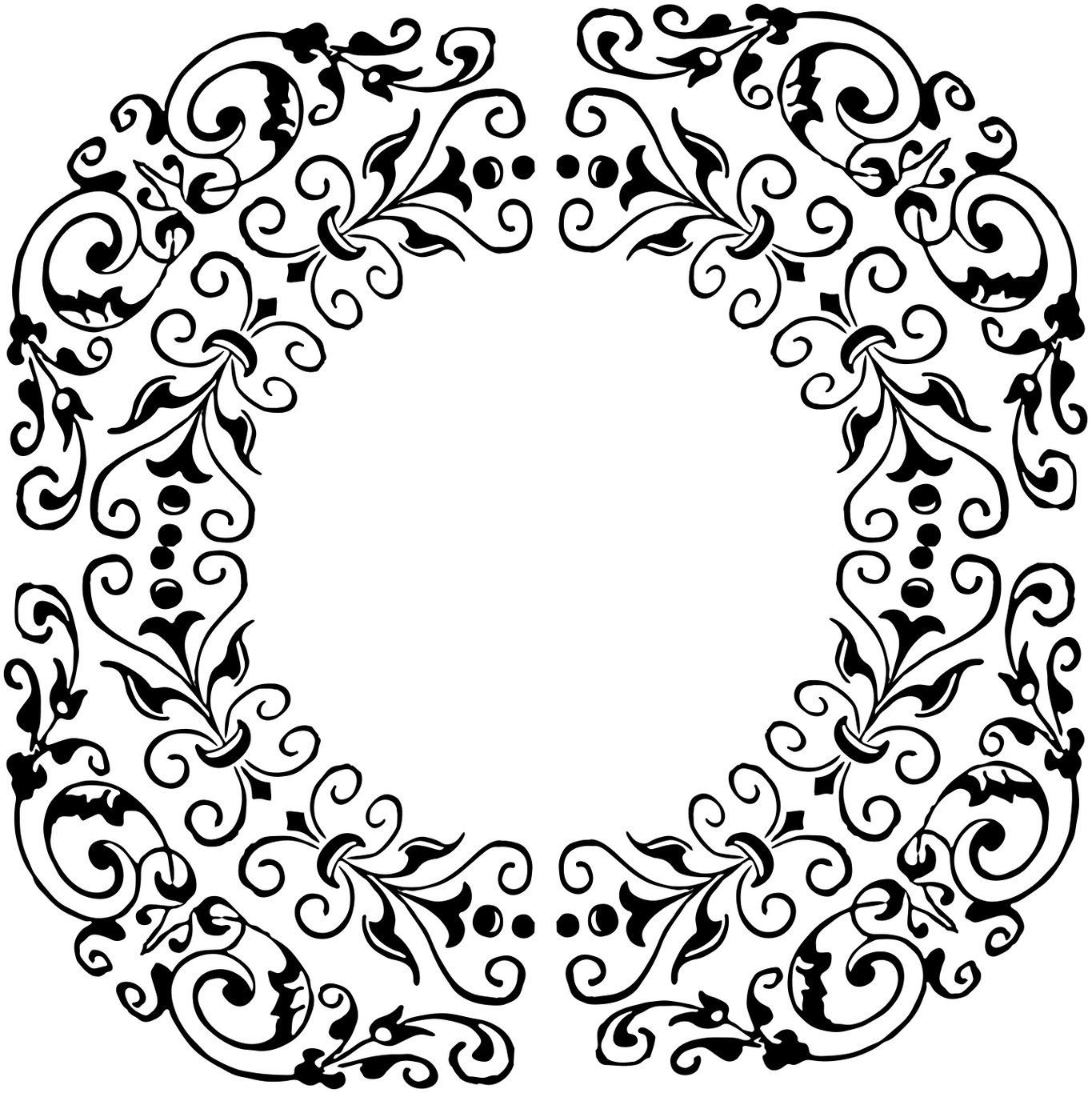Vintage Floral Border Clipart - Free to use Clip Art Resource