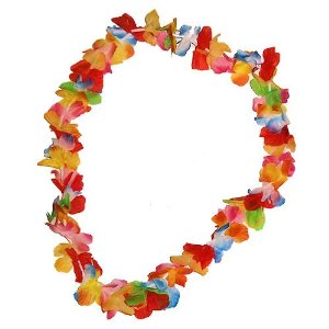 12 Bright Rainbow Hawaiian Flower Lei Party Necklace ...