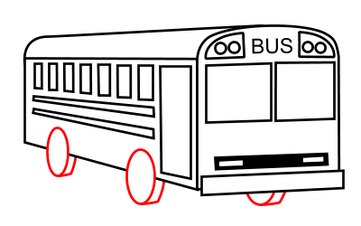 Drawing a cartoon bus