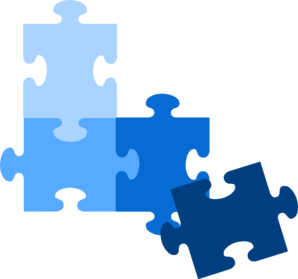 Group Of Blue Puzzle Pieces Clip Art - vector clip ...