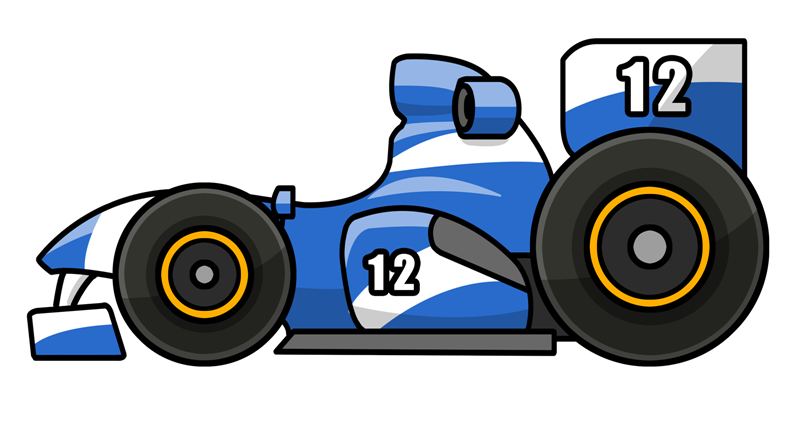 Cartoon race car clipart
