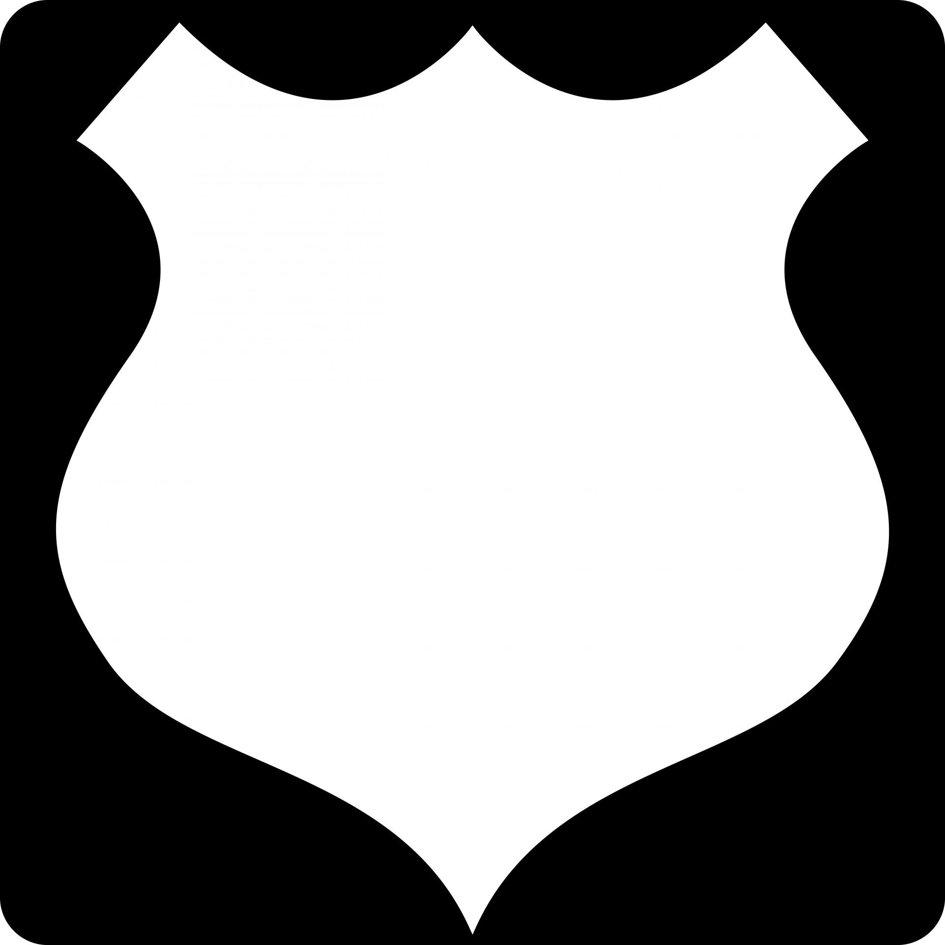White shield outline clipart white outline