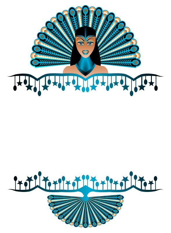 Peacock Girl Border Free Vector / 4Vector