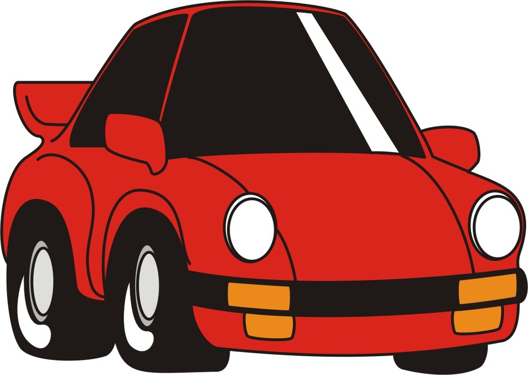 Cartoon red car free clipart