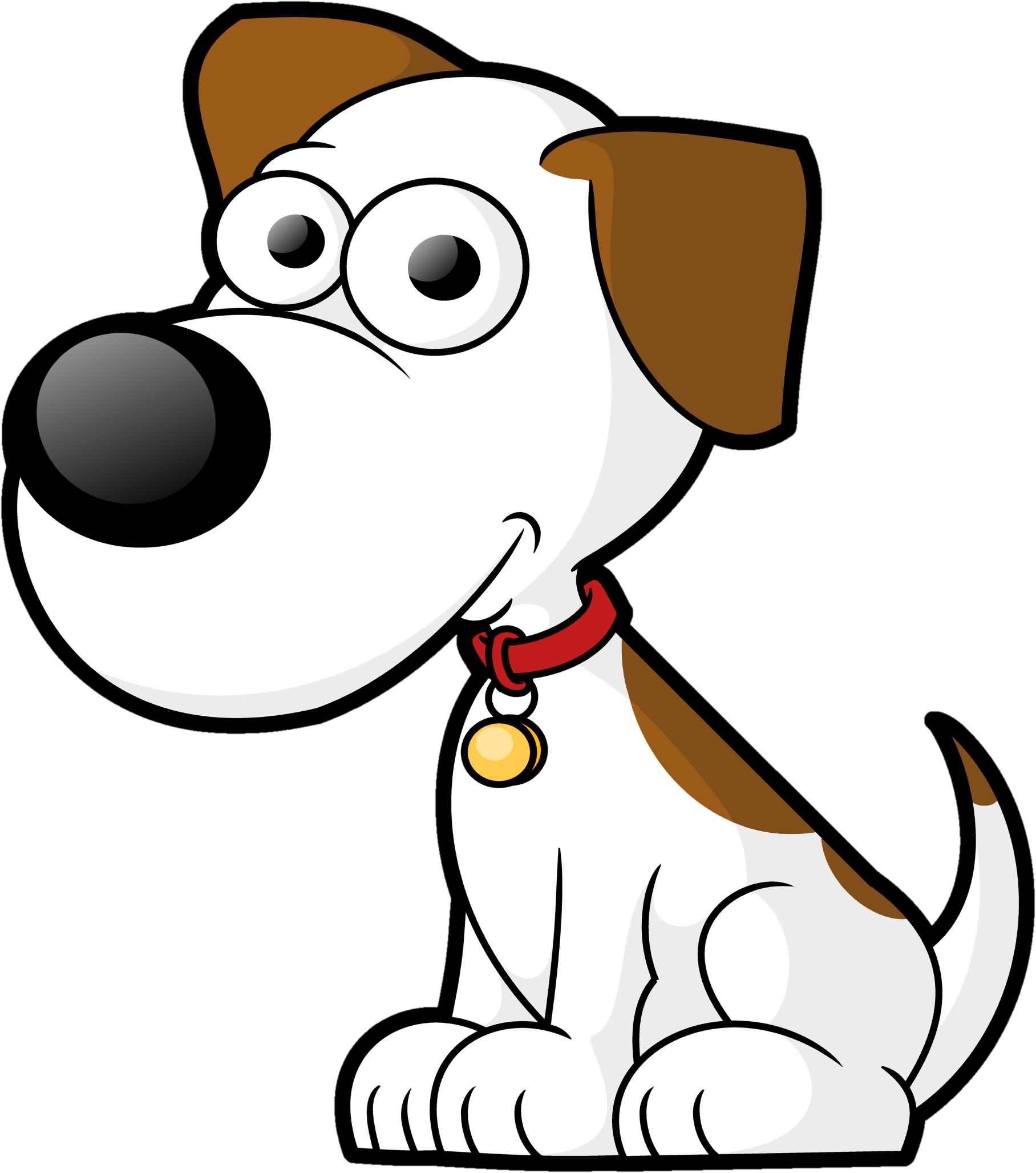 White Dog Very Sad Cartoon Image | imagefully.com