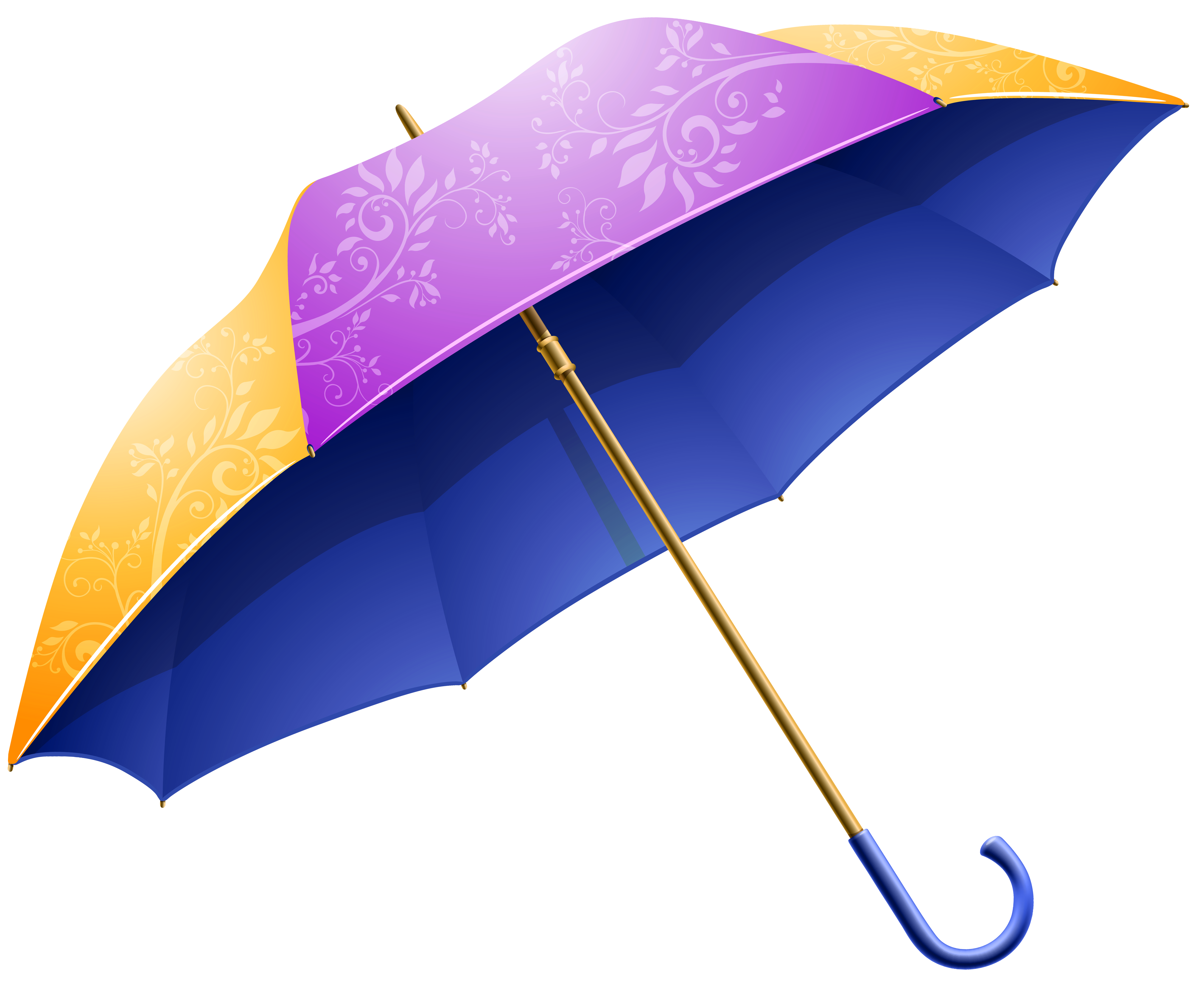 Purple Yellow Umbrella PNG Clipart Image