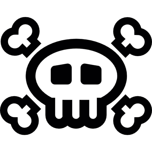 Skull and bones outline Icons | Free Download