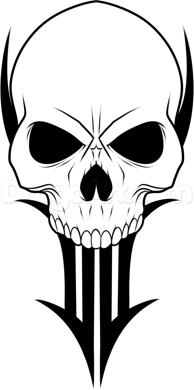 How to Draw a Traditional Skull Tattoo, Step by Step, Tattoos, Pop ...