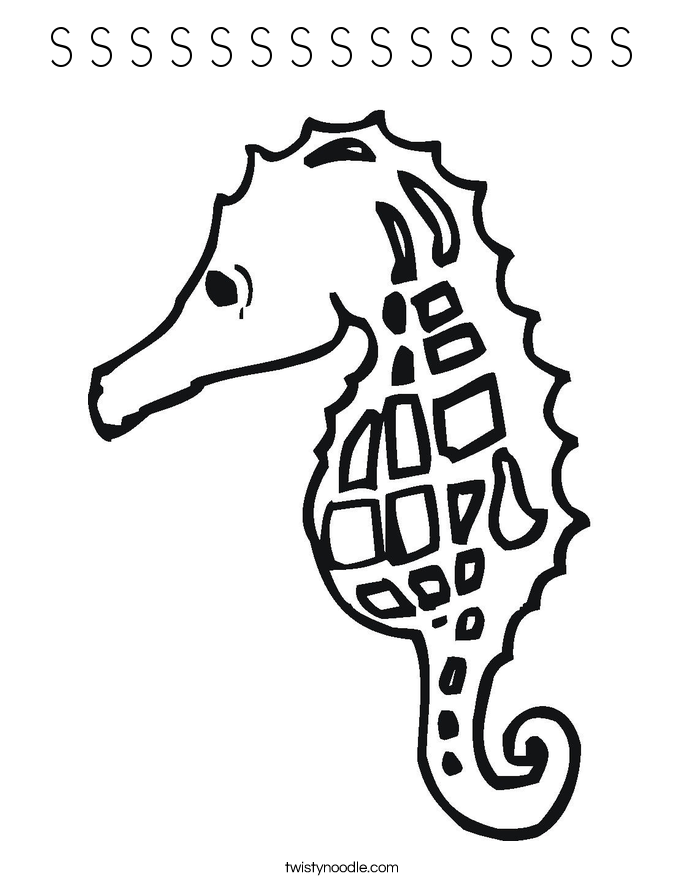 S S S S S S S S S S S S S S S Coloring Page - Twisty Noodle