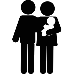 Family Dark Parental Figures And Light Baby Light Green Premium ...