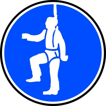 Obligatory Protection Against Fall Blue Sign Sticker clip art ...