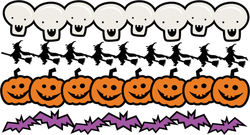 Halloween Borders Set SVG scrapbook title spiderweb svg cut file ...