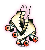Mini Tattoo Derby Skates Sticker 25 Pack Roller Derby