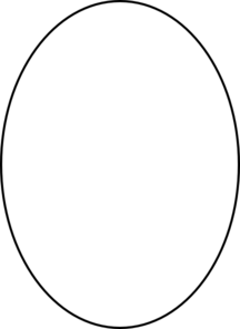 Oval outline clipart black and white