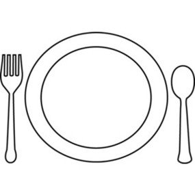 Dinner plate clipart black and white