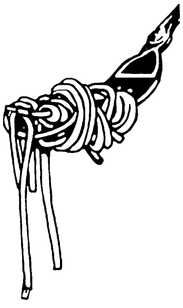Fork With Pasta Illustration in Black and White