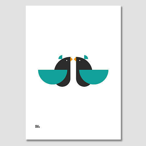 love birds graphic print by hellosatveer | notonthehighstreet.com
